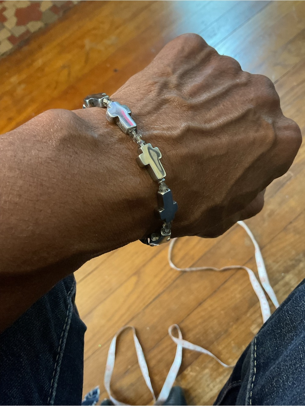 Men’s Stainless Steel Cross Bracelet🩶